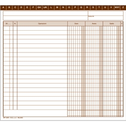 Schede a tre colonne Dare - Avere - Saldo O.C.L. 18,7x17,3 cm - 0875