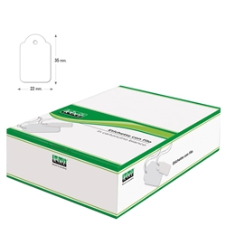 Etichette con filo in cartoncino bianco Lebez formato 22x35 mm - conf. 500