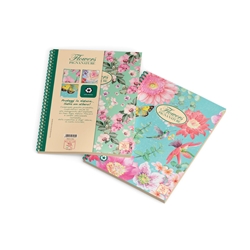 Maxi spiralato Pigna Nature Flowers A4 - 120 ff - 4 fori - 5 mm 0215124T5- conf. 3