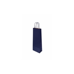 Borsa porta bottiglia Florio Carta colore blu - formato 14x9x40 cm - conf. 25
