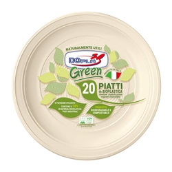 Piatti frutta in Mater-BI Dopla Green avorio - conf. 20