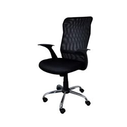 Seduta semi-direzionale nera a rete con braccioli Office Products Rhodes 23023321-05