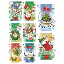 Biglietti augurali Natalizi glitterati Biembi 12x18 cm - conf. 8