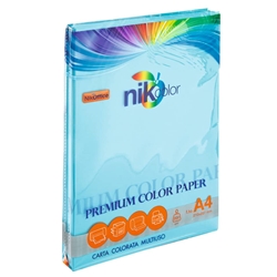Carta colorata colori forti formato A4 Nikoffice 5 colori assortiti forti 200 g 100 ff - 23NIK094/200