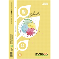 Ricambio rinforzato quaderni ad anelli Rambloc formato A4 colore giallo - 4 mm - 90524121- conf. 24