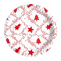 Piatti piani in fibra vergine Dopla Red Xmas - conf. 10
