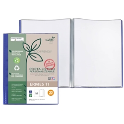 Portalistini personalizzabile Sei Rota Ermes Ti in PP riciclato buccia 22x30 cm blu 20 buste - 57272007- conf. 25