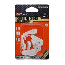 Ganci per quadri Emi in plastica - bianco 