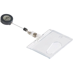 Portabadge Durable Chiuso con chiocciola yo-yo 1 tessera - conf. 10