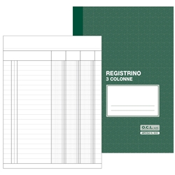 Registro a 3 colonne O.C.L. 17x23 cm 16 fogli - 0553- conf. 10