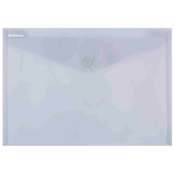 Buste con bottone in PPL ecologico Donau formato A4  grigio - conf. 12