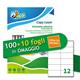 Etichette bianche adesive permanenti Tico laser/inkjet 12 et./foglio - conf. 110