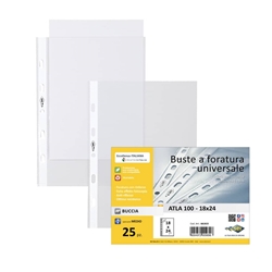 Buste in PP buccia Sei Rota Atla 100 - medio spessore trasparente 18x24 cm - conf. 25