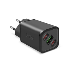 Caricatore da parete SBS GaN 1xType-C 100W Ultra Fast PD + 1x Type-C 65W Ultra Fast PD + 1xUSB AFC 36W - bianco