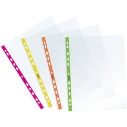 Buste a foratura universale Favorit banda laterale colori fluo - conf. 10