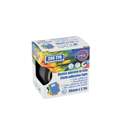Nastro adesivo telato Eurocel formato 38 mm x 2,7 m - colore nero 016714314- conf. 4