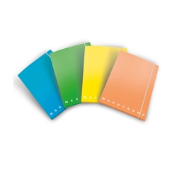 Cartella a 3 lembi con elastico Pigna Monocromo - A4 26x35,5x1,2 cm dorso 1,2 colori assortiti Fluo - 0227903- conf. 6