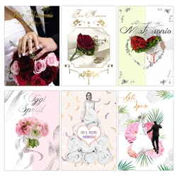 Biglietti augurali Matrimonio Biembi 12x18 cm fustellati oro - conf. 6