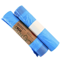 Sacchi immondizia in rotolo Erisack 48x57 cm HDPE 4,9 g - 9my con legaccio - azzurro semitrasparente 15 sacchi SP122- conf. 15