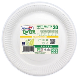 Piatti frutta fibra vergine Dopla Green Ø 180 mm - conf. 20