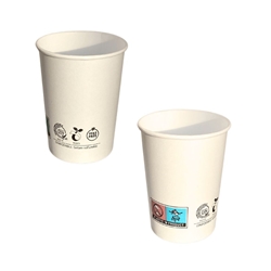 Bicchieri in carta e PLA bianchi Ferrari Bio - conf. 100