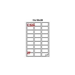 Etichette bianche permanenti Markin Copiatabu 56x28 mm - angoli arrotondati 27 et./ff - conf. 100