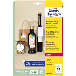 Cartellini rettangolari micro-perforati Avery in cartoncino da 220 g - conf. 100