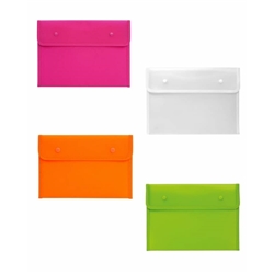 Busta in PP colorato Lebez con chiusura a 2 bottoni 24x16,5 cm - conf. 12