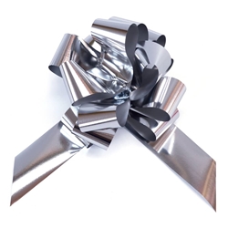 Fiocco nastro Bolis argento  - Ø 16 cm - conf. 20