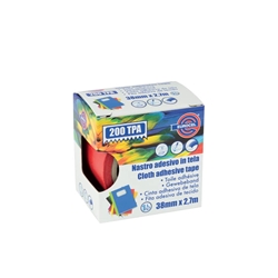 Nastro adesivo telato Eurocel formato 38 mm x 2,7 m - colore rosso 016214314- conf. 4
