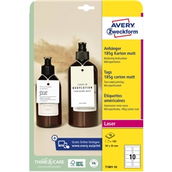 Cartellini rettangolari micro-perforati Avery in cartoncino da 185 g - conf. 150