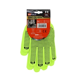 Guanti da lavoro in nylon Emi antiscivolo - 9/L - giallo fluo - EN 388:2016 - 214XX - 8104281