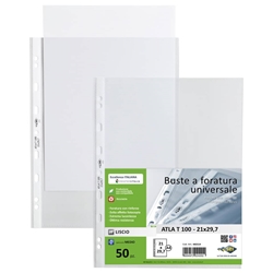Buste in PP liscio Sei Rota Atla T 100 - medio spessore trasparente 22x30 cm - conf. 50