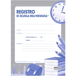 Registro scuola dell'infanzia copertina con disegni O.C.L. 24x33,5 cm 52 pagine x 30 alunni - 1202