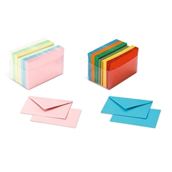 Biglietti augurali con busta Favini Burano Arcobaleno 7,2x11 cm - conf. 100