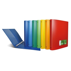 Raccoglitore in PP a lastra riciclato Sei Rota Terra A4 - colori assortiti - 4 anelli Ø 17 mm - 36931890- conf. 10