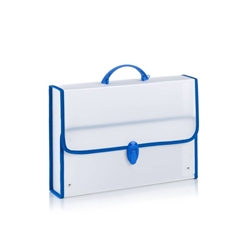 Valigetta in polionda Favorit Fine Tex neutra con bordo in tessuto 29x39x8 cm 100501113