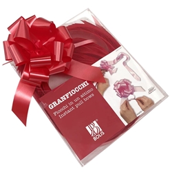 Fiocco nastro Bolis rosso - Ø 12 cm - conf. 30
