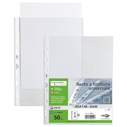 Buste in PP liscio Sei Rota Atla T 60 - basso spessore trasparente 22x30 cm - conf. 50