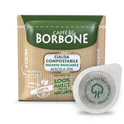 Caffè in cialda compostabile ESE 44 mm Caffe Borbone qualità Dek - conf. 100
