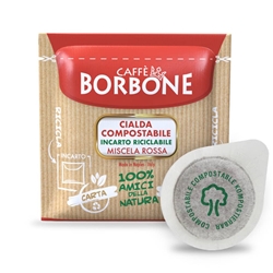 Caffè in cialda compostabile ESE 44 mm Caffe Borbone qualità Rossa - conf. 100