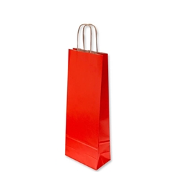 Borsa porta bottiglia Florio Carta colore rosso - formato 14x9x40 cm - conf. 25