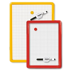 Lavagna magnetica Arda quadrettata con cornice in plastica termoformata - colori assortiti - 26x36 cm - 327Q