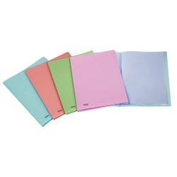 Portalistino Favorit Pastel liscio in PPL opaco 22x30 cm 40 buste interne fisse colori assortiti - 400115582- conf. 15