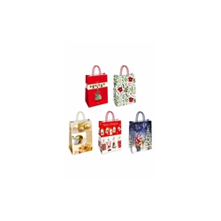 Borsa shopper Florio Carta Christmas fantasie natalizie assortite - formato 23x10x29 cm - conf. 25