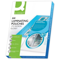 Pouches per plastificatrici Q-Connect 216x303 mm lucide A4 - conf. 100