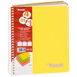 Quaderno Maxi spiralato con fori e copertina 4 in 1 Nikoffice A4 - 100 ff - 80 g 5 mm - 30NIK084