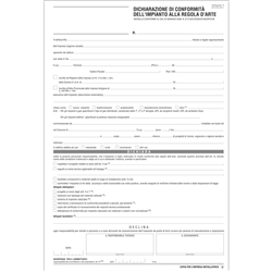 Dichiarazione di conformità dell' impianto alla regola d'arte O.C.L. snap 5 copie - 1562
