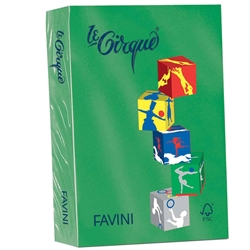 Carta colorata Favini Le Cirque A4 160 g/m² colori forti - risma da 250 fogli verde bandiera - A74D304