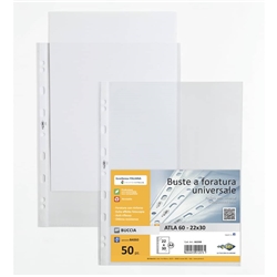 Buste in PP buccia Sei Rota Atla 60 - basso spessore trasparente 22x30 cm - conf. 50